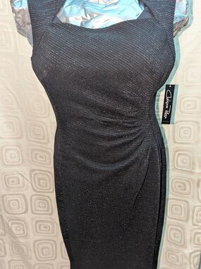 Chic Black Sparkle Evening Dress by Chelsea Rose Woman's Plus Size 14